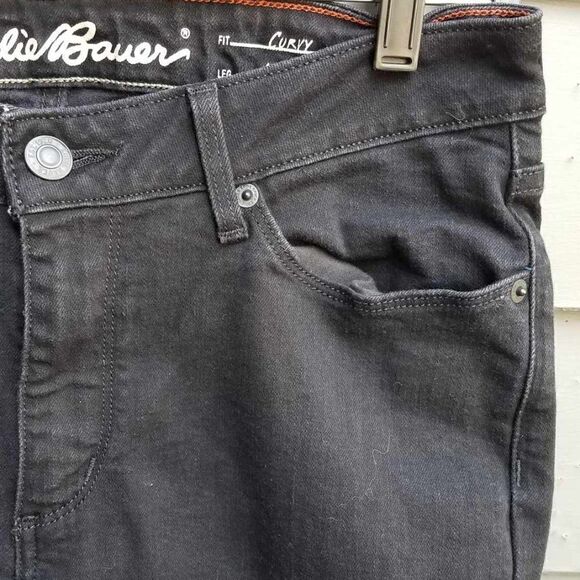 Eddie Bauer Curvy Boot cut Black Jeans Size T8 - Picture 7 of 11
